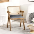 thumbnail image 6 of Costway Set of 4 Rattan Accent Chairs Fabric Dining Chairs Modern Living Room Chairs Gray, 6 of 9