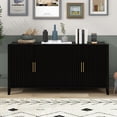 thumbnail image 2 of Black Accent Cabinet, Atumon Storage Cabinet Furniture, Modern Buffet Sideboard, Wooden Accent Cabinet with 4 Doors, Accent Storage Cabinet for Entryway Hallway Living Room, 63.1"L x 17.7"W x 31.9"H, 2 of 10