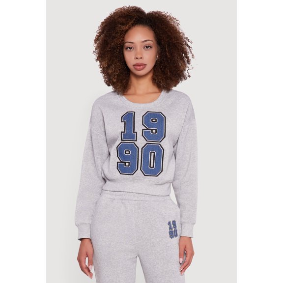 Women's Embroidered Graphic Fleece Lined Sweatshirt