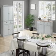 thumbnail image 7 of KIGOTY 72'' Tall Kitchen Pantry with 4 Doors, Large Drawer,Adjustable Shelf, Pantry Storage Cabinet for Dining Room Living Room, Kitchen,Grey, 7 of 7