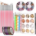thumbnail image 1 of Lápiz de diseño para uñas, herramienta para estampar sellos Teenitor con 15 pinceles para pintar uñas, herramienta para puntear uñas, láminas para uñas, cinta de manicura y diamantes de, 1 of 6