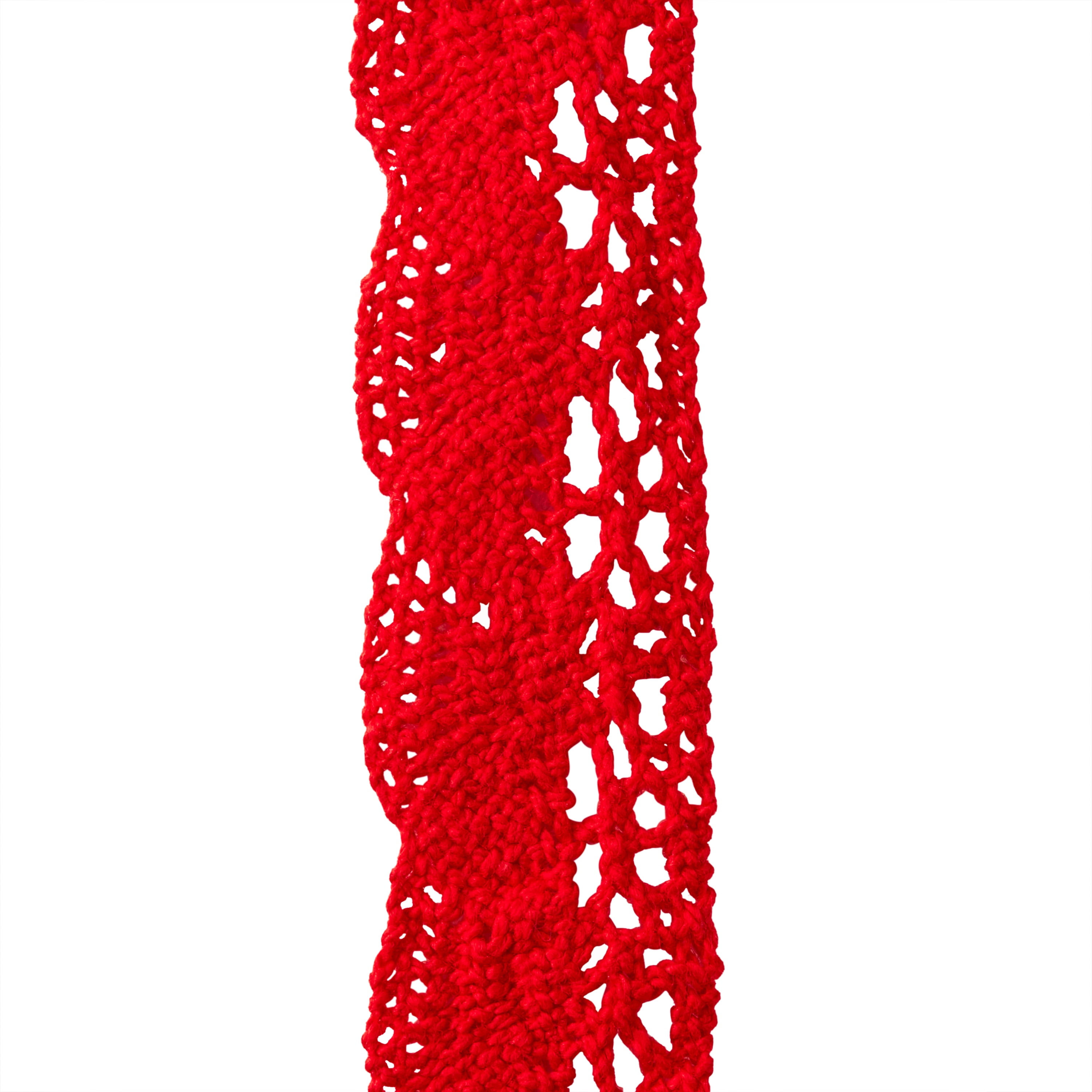 The Pioneer Woman Just Red Crochet Lace Scalloped Edge Trim Ribbon, 7/8" x 20 Yards