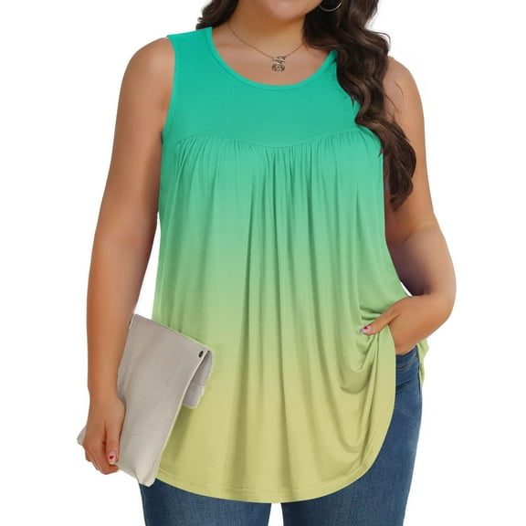 Summer Tank Tops For Women Sevevn Plus Size Tank Tops for Women Sleeveless Crew Neck Summer Casual Loose Tee Shirts Loose Tank Tops For Women