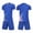 Dark Blue, variant on YHAJDS Unisex Kid Girl Boy 2 Piece Summer Sport Set Youth Soccer Jersey Quick Dry Mesh Short Sleeve Crewneck Pocket Shorts Set
