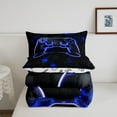 thumbnail image 4 of YST Gaming Comforter for Boys Teen Full,Geometric Game Controller Bedding Set for Boys Kids,Neon Down AlterComforter for All Season 3pcs,Gamer Home Decor for Boys Comforter Set, 4 of 5
