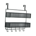 thumbnail image 2 of TISHITA Over The Door Hook Organizer, Towel Rack, Coat Hooks for Storage Over The Door, Door Hanger, Mesh Basket for Bathroom, Office, Kitchen L, 2 of 7