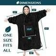 thumbnail image 6 of PAVILIA Blanket Hoodie for Women Black, Sherpa Wearable Blanket Men, Cozy Oversized Sweatshirt Blanket, Warm Fleece Hooded Blanket Sweater with Sleeves and Giant Pocket, Adult Long, Black, 6 of 8