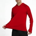 thumbnail image 4 of Fishing Shirts for Men,Long Sleeve UV Sun Hoodie,Solid Hiking Running Swim Athletic Workout Shirt, 4 of 5