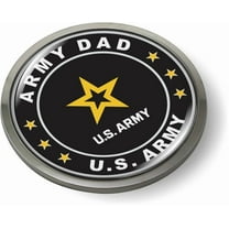 BestLicensePlateFrames - U.S. Army Dad 3D Domed CAR Emblem Badge Sticker Chrome Metal Bezel - Official U.S. Army Licensed Product
