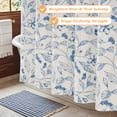 thumbnail image 2 of Inosoo Elegant Blue Floral Print Faux Linen Shower Curtain,Thick & Soft Bohemian Farmhouse Decorative Cloth Bathroom Curtain, 72" W x 72" L, 2 of 10
