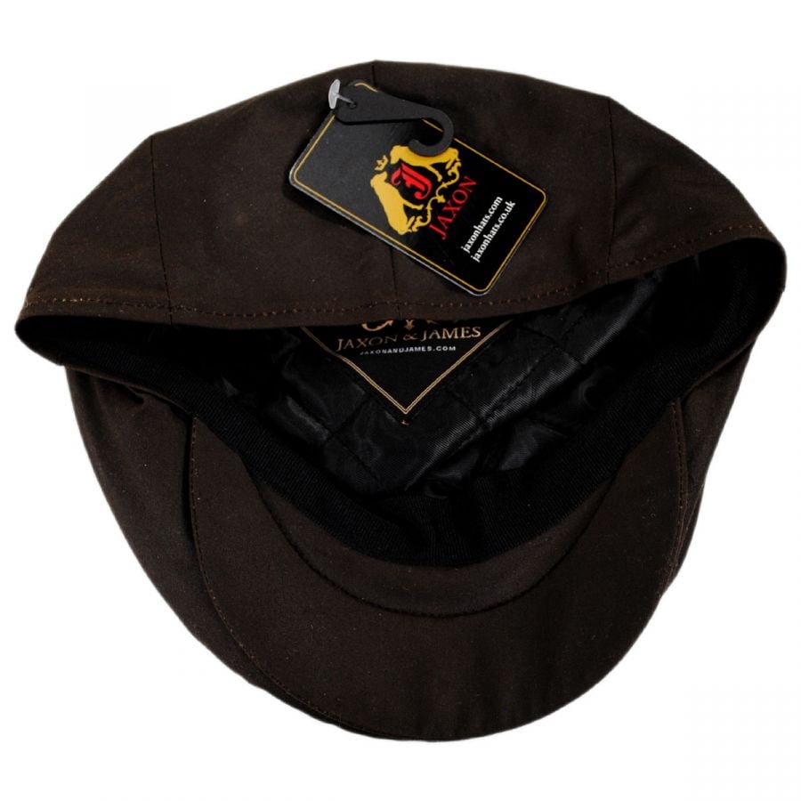 British Millerain Wax Cotton Ivy Cap - L - Brown