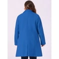 thumbnail image 4 of DARING DIVA Women's Plus Size Elegant Notched Lapel Trench Coat 4X Royal Blue, 4 of 6