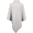 thumbnail image 5 of LinYooLi Women Knitted Shawl Wrap Turtleneck Sweater Poncho Cape with Side Buttons, 5 of 5