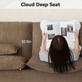 thumbnail image 3 of 89" Cloud Boneless Loveseat Sofa Couch, Deep Seat 2-Seater Comfy Chenille Brown Couch with Lumbar Pillows, Modern Compressed Living Room Sofa, 3 of 7