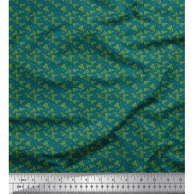 Soimoi Georgette Viscose Fabric Triangle Block Fabric Prints by Yard 42 Inch Wide