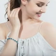 thumbnail image 3 of Silver Plated Pink Cubic Zircon CZ Oval Women Charm Chain Link Bangle Bracelets, 3 of 9