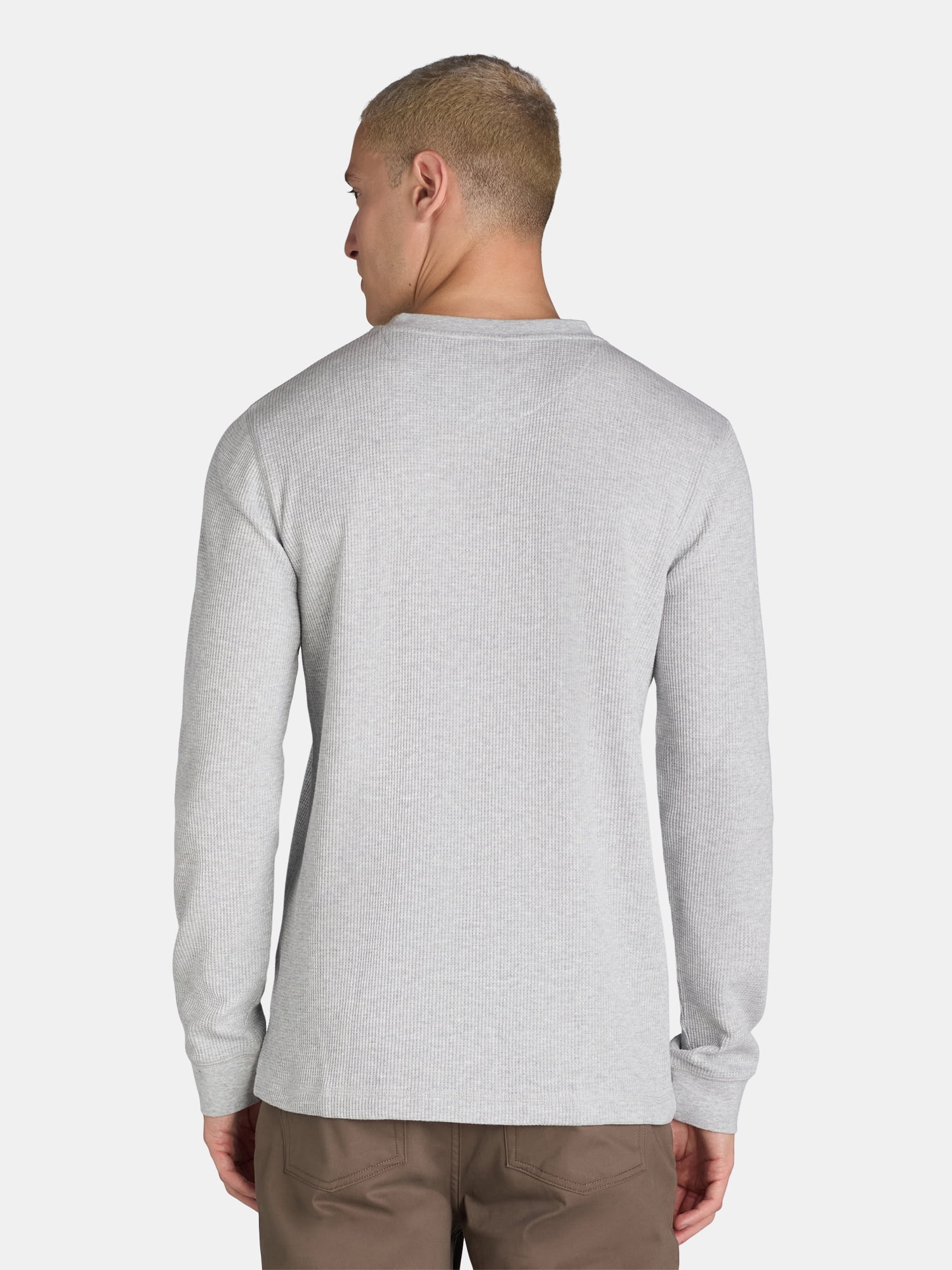 George Men’s and Big Men’s Thermal Henley T-Shirt with Long Sleeves, Sizes XS-3XLT