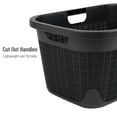 thumbnail image 4 of Mind Reader 40L Laundry Basket, Clothes Hamper, Linen Design, 23.25”L x 15.25”W x 11”H, Black, 4 of 7