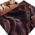thumbnail image 2 of Abstract Marble Texture 8x10 Area Rug for Living Room Sectional Sofa, Purple Gold Modern Art Washable Non Slip Large Rectangle Area Rug, 2 of 9