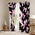 thumbnail image 3 of Manfei Personalized Initial Alphabet R Black Out Curtains for Teens Adults,Kawaii Ribbon Bowtie Curtains Pack of 2 (42x63 Each),Black Pink Bedroom Curtains,Ultra Soft Home Decor, 3 of 6