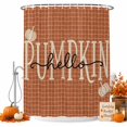 thumbnail image 2 of Orange Fall Pumpkins Shower Curtains for Bathroom, Thanksgiving Autumn Modern Plaid Waterproof Fabric Shower Curtain, Decorative Bathroom Curtain for Bathtub, 72"x72", No Hooks Included, 2 of 9