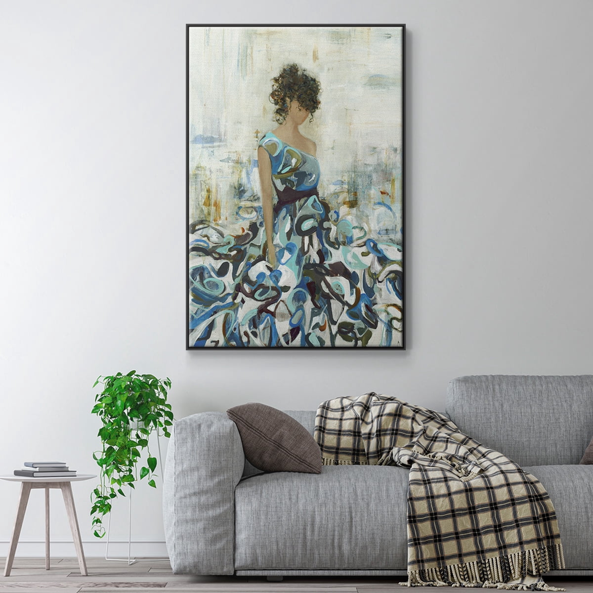 Fluid Beauty Framed Premium Gallery Wrapped Canvas - Ready to Hang - 27 x 41 - Black Floating Frame