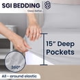 thumbnail image 7 of SGI Bedding 32" King Split Top Flex Head sheet 100% Egyptian Cotton Sheet Set - 600 Thread Count Flex Top Sheet for Adjustable Bed 4 Piece Sheet Set 15" Deep for Sleep Number bed - Silver, 7 of 7