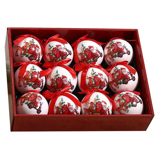 Bola de Navidad de 8 cm, decoración para árbol de Navidad, decoración para fiestas navideñas, regalo, 12 unidades
