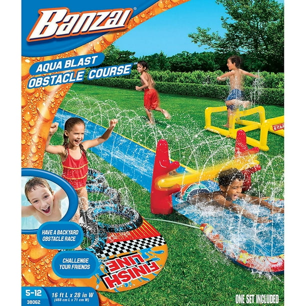 Banzai Aqua Blast Obstacle Course Walmart
