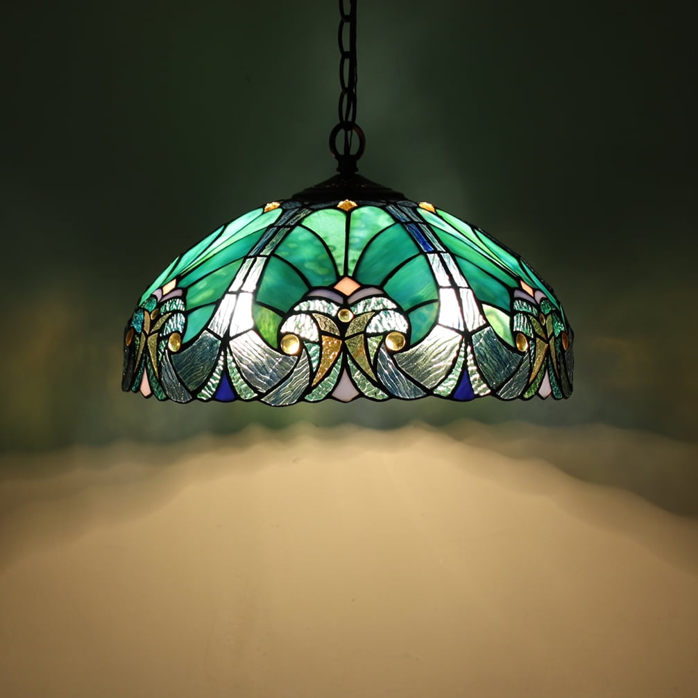 Tiffany Pendant Light fixtures Hanging Lamp Stained Glass Light Decor for Dining Living Room Kitchen Island Study Hallway