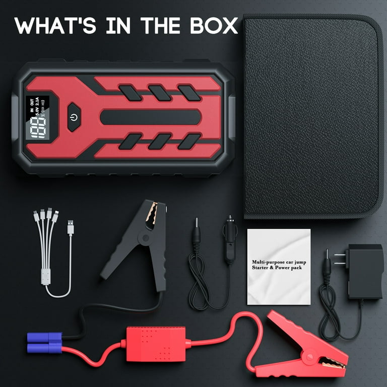 Portable Car Jump Starter, 4000A Peak 39800mAH Battery Jump Starter(for All  Gas or Diesel Engine), 12V Auto Battery Booster w/ LCD Display&Indicator