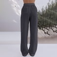 thumbnail image 5 of Baberdicy Linen Pants Women Womens Linen Beach Pants Casual Elastic High Waisted Wide Leg Loose Comfy Trousers with Pockets, 5 of 8