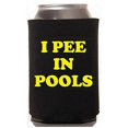 thumbnail image 1 of I Pee in Pools - Funny - Black and Yellow Beer Can Cooler, 1 of 2