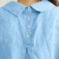 thumbnail image 5 of Cmfcve Woman Gauze Shirt Lapel Long Sleeve Cotton Linen Blouse Versatile Simple Henley front Button Top with Pocket, 5 of 6