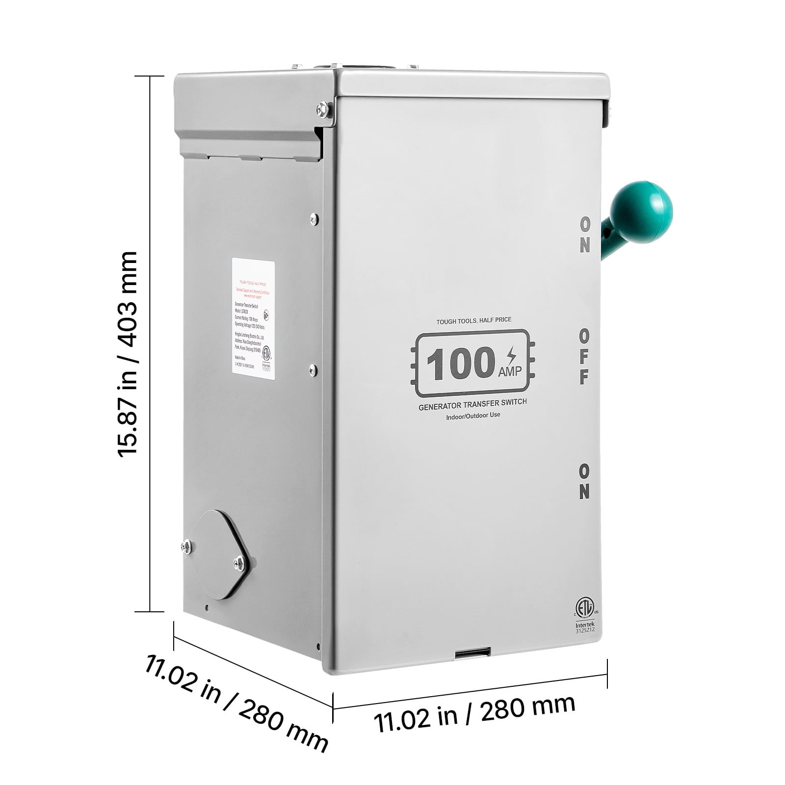 KFFKFF 100A Power Switch for Generators, 24000W Hand-Operated Switch, Robust Double-Throw Energy Transfer Switch 120/240V, Compliant with NEMA 3R Guidelines, Suitable for Outdoor, Indoor