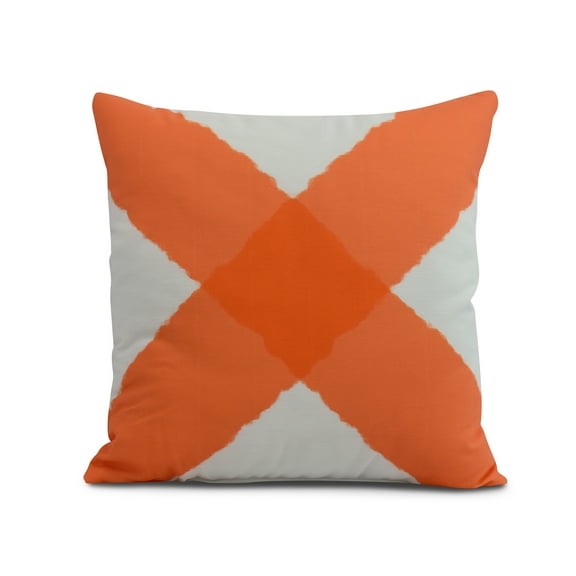 Simply Daisy, 20 x 20 inch, X Marks the Spot, Geometric Print Pillow, Orange