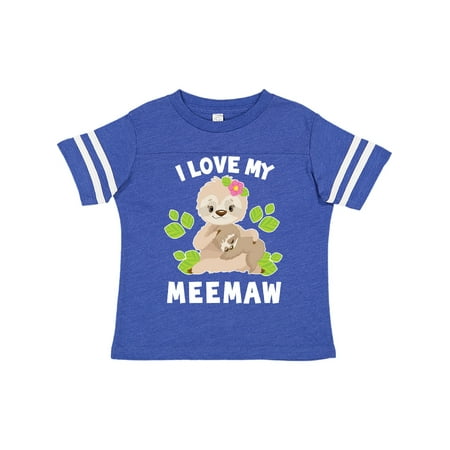 

Inktastic Cute Sloth I Love My Meemaw with Green Leaves Gift Toddler Boy or Toddler Girl T-Shirt