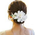 thumbnail image 1 of XASZHN Flower Metal Hair Side Combs Slide Clips Floral Hair Accessory White_006 One Size, 1 of 5