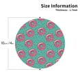 thumbnail image 2 of Leather Coasters with Heat-resistant for Drinks, Pink Donut Print Green -标题2 Round Shape, 2 of 5