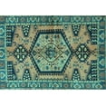 thumbnail image 1 of Ahgly Company Machine Washable Indoor Rectangle Persian Turquoise Blue Traditional Area Rugs, 3' x 5', 1 of 4