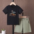 thumbnail image 2 of KPOPLK 6 12 18 24 Months 3T 4T 5T 6T 7T Toddler Boys Clothes Set Short Sleeve T-Shirt and Shorts Summer 2 PCS Outfit for 6M-3Y(3-4 Years,D), 2 of 4