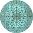thumbnail image 1 of Ahgly Company Indoor Round Persian Light Blue Traditional Area Rugs, 7' Round, 1 of 4