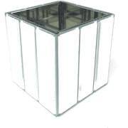 Serene Spaces Living Mirrored Glass Cube Vase, Modern Design, 4-Inch