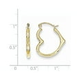 thumbnail image 2 of 10k Yellow Gold Hollow Heart Shape Hollow Hoop Earrings - .6 Grams - Measures 22x19mm Wide 3mm Thick, 2 of 2