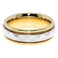 thumbnail image 2 of 14k Two-Tone Gold 6MM Hammered Accent Design Wedding Band Comfort fit Size 13.5, 2 of 2