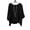 Black, variant on hlysgo Women's Batwing Sleeve Tunic Tops V Neck Double Ruffle Trim Boho Blouse Casual Loungewear Home Vacation Shirts Purple,XL