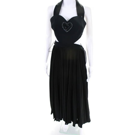

Pre-owned|Fendi Womens Pleated Silk Maxi Dress With Heart Shaped Bust Black Size IT 42