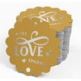 thumbnail image 4 of Inkdotpot 100 Pack Let Love Sparkle Wedding Favor Paper Tags Craft Real Silver Foil Hang Tags, 4 of 6