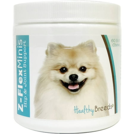 UPC: 0840235112556 | Healthy Breeds Pomeranian Z-Flex Minis Small Dog Hip & Joint Support Soft Chews 60 Count