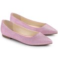 thumbnail image 1 of Zapatos Sin Cordones Ballet Brillantina Dedo Del Pie Puntiagudo Purpurina Para Mujer Rosa 37, 1 of 6